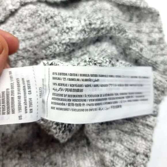 ABERCROMBIE Oversized Button Down Grandpa Cardigan Sweater Marled Gray Womens - Picture 10 of 10